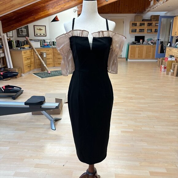 Cold Shoulder Black Dress - Picture 1 of 10
